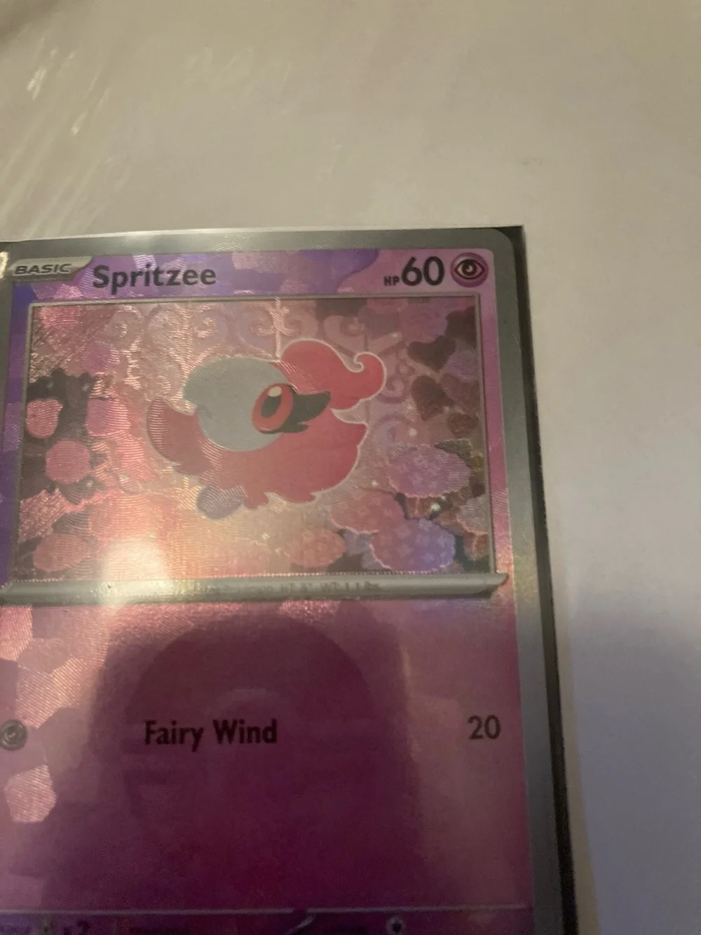 POKEBALL Pokemon Spritzee Pink Purple Holo Trading Card